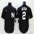 Nike New York Yankees 2# Derek Jeter black majestic baseball Jersey-BD 01