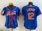 Youth Nike New York Mets #12 Francisco Lindor blue majestic mlb jerseys-BD 03