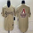 Nike Arizona Diamondback blank beige majestic baseball Jersey big logo-BD