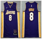 Nike Los Angeless Lakers 8 Kobe Bryant Purple basketball Jerseys-XD