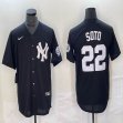 New York Yankees Juan Soto Nike black throwback majestic baseball Jersey -BD