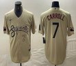 Nike Arizona Diamondback #7 Corbin Carroll beige baseball jerseys city version 01