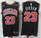 Chicago Bulls #23 Michael Jordan black basketball jersey with jordan logo-S8