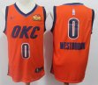 Nike Oklahoma City Thunder #0 Russell Westbrook orange basketball jerseys-S8