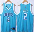 New Orleans Hornets #2 LaMelo Ball light blue nba Jerseys 75th-XD