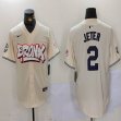 Nike New York Yankees #2 Derek Jeter beige majestic baseball Jersey Joint name