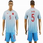 2016 Turkey team SAHIN #5 skyblue soccer jersey away