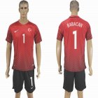 2016 Turkey team red BABACAN #1 soccer jersey home