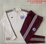 2025-2026 Ajax Club beige red soccer uniforms with Long Trousers B2595