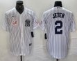 Nike New York Yankees #2 Derek Jeter white MLB baseball Jersey Joint name -BD 02