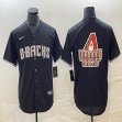 Nike Arizona Diamondback blank black majestic baseball Jersey 02