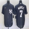 Nike New York Yankees #7 Mickey Mantle black throwback majestic baseball Jersey