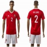 2015-2016 Wales team WILLIAMS #2 red soccer jersey home