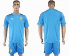 2018 World Cup Uruguay Lake blue goalkeeper soccer jersey