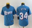 Youth Nike Texas Rangers #34 Nolan Ryan skyblue majestic baseball jerseys