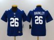 Youth Nike New York Giants #26 Saquon Barkley blue color Rush Limited Jersey