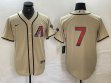 Nike Arizona Diamondback #7 Corbin Carroll beige baseball jerseys 01