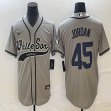 Nike Chicago White Sox #45 Michael Jordan gray MLB Baseball jerseys Joint name-BD 01