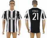 2017-2018 Juventus thailand version #21 DYBALA white black soccer jersey home