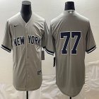 Nike New York Yankees #77 gray majestic baseball Jersey-BD