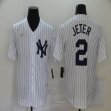 Nike New York Yankees 2# Derek Jeter White majestic baseball Jersey-BD