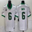 Nike Philadelphia Eagles #6 DeVonta Smith white throwback Color Rush Limited Jersey with C Patch-BD