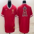 Nike Los Angeles Angels blank red majestic baseball jerseys 01