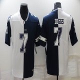 Dallas Cowboys #7 Trevon Diggs white blue Split Color Rush Limited Jersey
