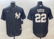 New York Yankees Juan Soto Nike black majestic baseball Jersey Joint name -BD