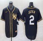 Nike York Yankees #2 Derek Jeter black MLB baseball Jerseys