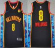 Nike Oklahoma City Thunder #8 Jalen Williams black nba jerseys city version-XD