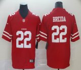 49ers #22 Matt Breida red nike Color Rush Limited Jersey