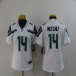 Women Seattle Seahawks #14 D.K. Metcalf white Color Rush Limited Jersey