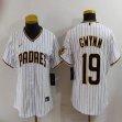 Youth Nike San Diego Padres #19 Tony Gwynn white MLB baseball jerseys-BD 01