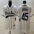 Nike Chicago White Sox #45 Michael Jordan white MLB Baseball jerseys Joint name-BD 02