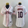 Women Nike Houston Astros #10 Yuli Gurriel white baseball jerseys