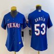 Youth Nike Texas Rangers #53 Adolis Garcia blue majestic baseball jerseys-BD