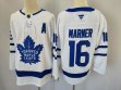 Toronto Maple Leafs #16 Mitch Marner white hockey jersey with A patch