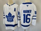 Toronto Maple Leafs #16 Mitch Marner white hockey jersey with A patch