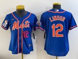 Youth Nike New York Mets #12 Francisco Lindor blue majestic mlb jerseys-BD 03