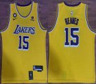 Nike Los Angeles Lakers #15 Austin Reaves yellow NBA Jersey with 6 Patch