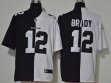 Nike Tampa Bay Buccaneers #12 Tom Brady black white Split Color Rush Limited jersey-WL