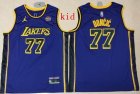 Youth Jordan Brand Los Angeles Lakers Luka Doncic #77 purple NBA Basketball jersey