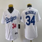 Women Nike Los Angeles Dodgers#34 Fernando Valenzuela white majestic baseball jerseys-BD