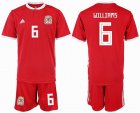 2018-2019 Welsh team #6 WILLIAMS red soccer jersey home