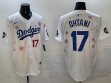 2025 Nike Los Angeles Dodgers #17 Shohei Ohtani white fashion majestic baseball jerseys Sakura plate