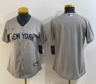 Women Nike New York Yankees blank gray MLB baseball Jersey -BD 06