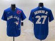 Nike Toronto Blue Jays #27 Vladimir Guerrero Jr blue Majestic baseball jerseys-BD 01