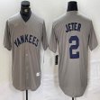 Nike New York Yankees #2 Derek Jeter gray mlb jersey-BD 03