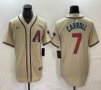 Nike Arizona Diamondback #7 Corbin Carroll beige baseball jerseys